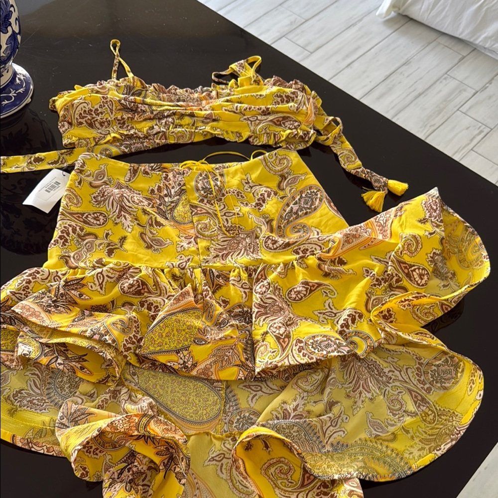 Yellow Paisley Two-Piece Set